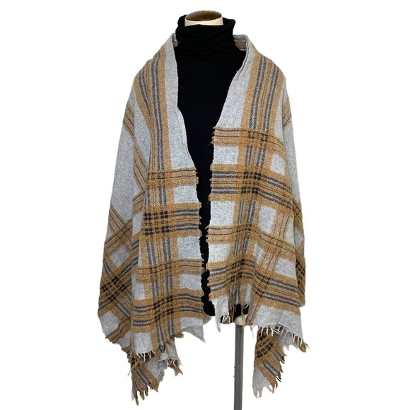 Lancioni 1973 Artisanal Classic Neutral Woven Wool Blend Textured Wraps Scarf - Picture 2 of 9
